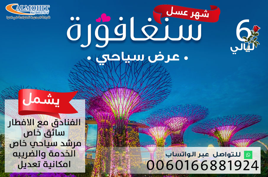 افضل برنامج سياحي لشهر العسل في سنغافورة لمدة 6 ليالي