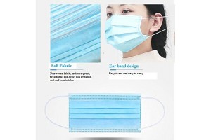 50 Pcs Disposable Face Mask - Anti-Dust Filter, Breathable, 3 Layers of Purifying