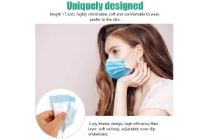 Pack Disposable Face Masks with Elastic Ear Loop 
