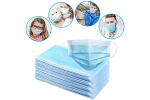 BBS 50Pcs Disposable Face 3 Ply Filter with Elastic Earloop, 3 Layer Filter Safety Dust