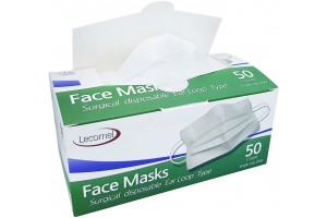 Lecomel Face Masks Medical 50 Pcs Box 3Ply Earloop Personal Care Medical Dental Surgical