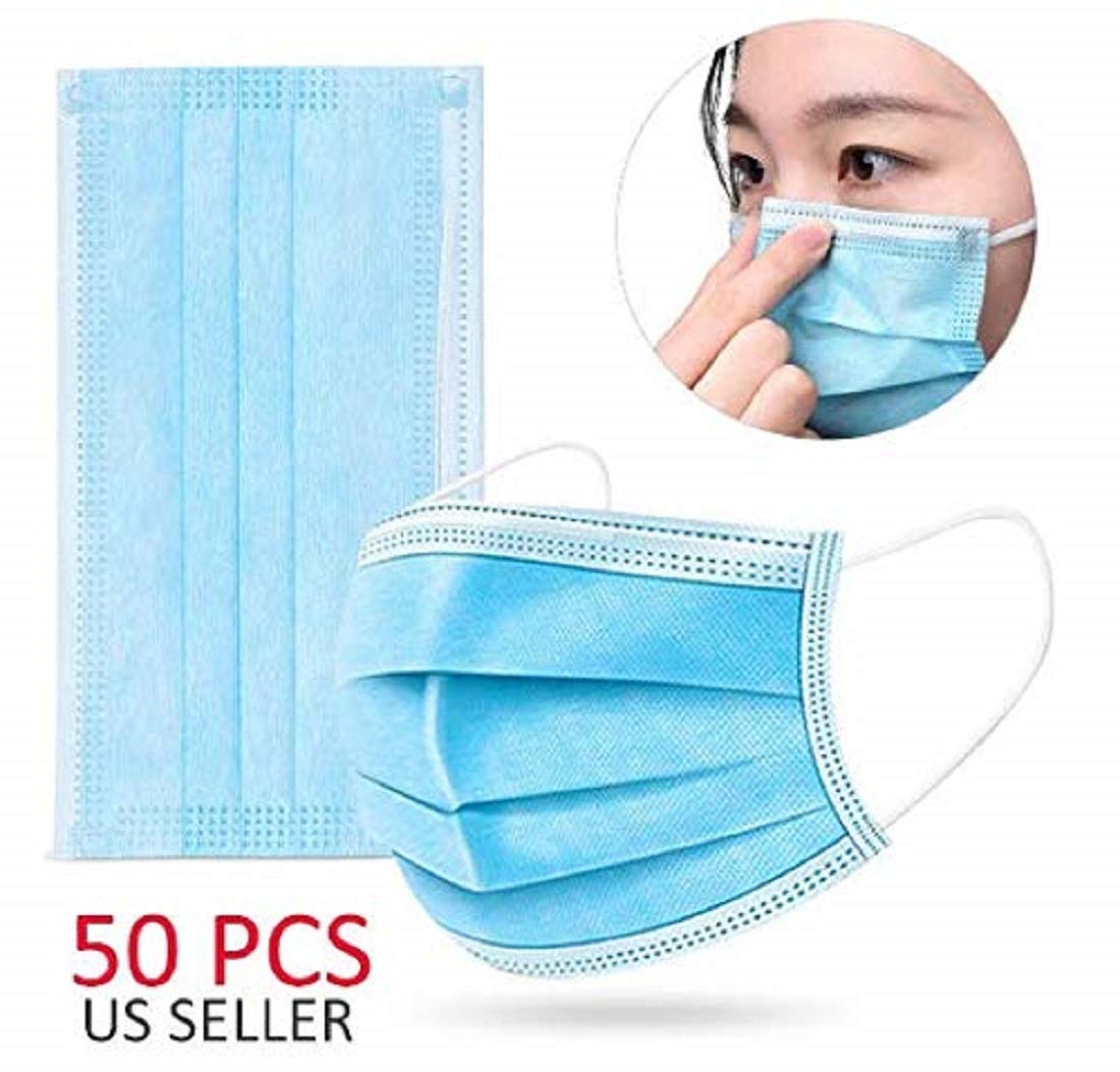 VCAN 50 Pcs Disposable Earloop Face Masks