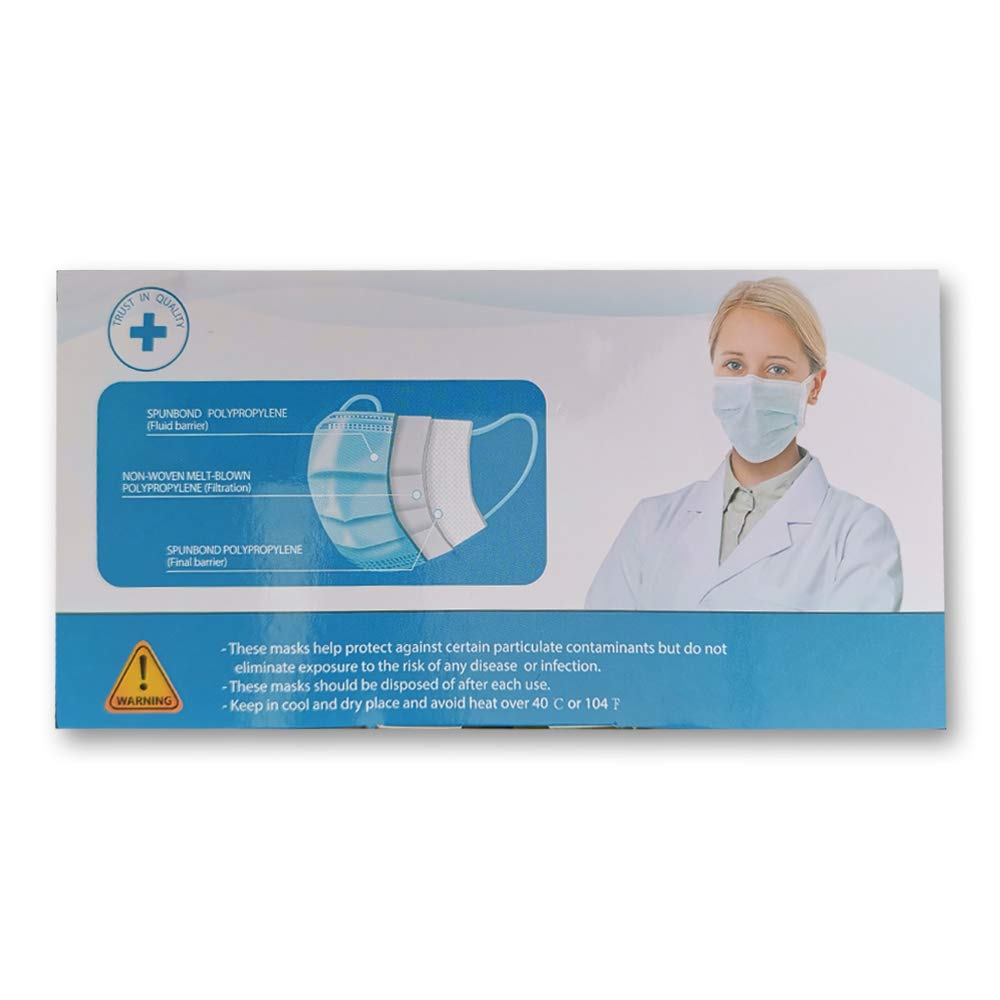 METIKO Surgical Masks Disposable Face Mask - Pack of 50 - Blue