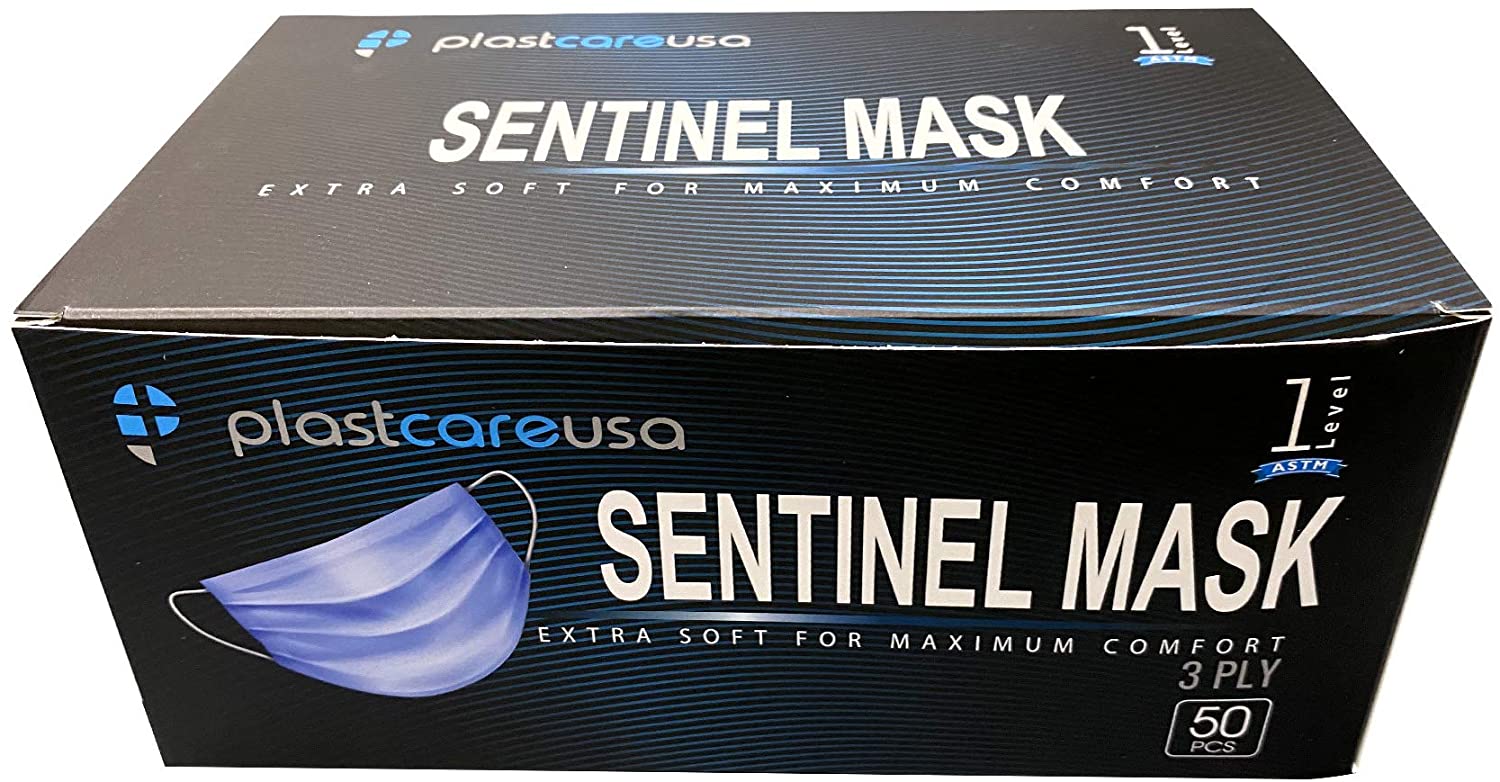 ASTM Level 1 Blue Earloop Surgical Face Masks (50)